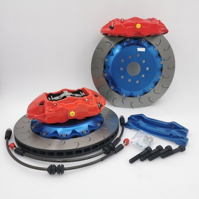 GT4 Auto 4 Pot Brake Kit Red Caliper Blue Center Hub 355*28mm
